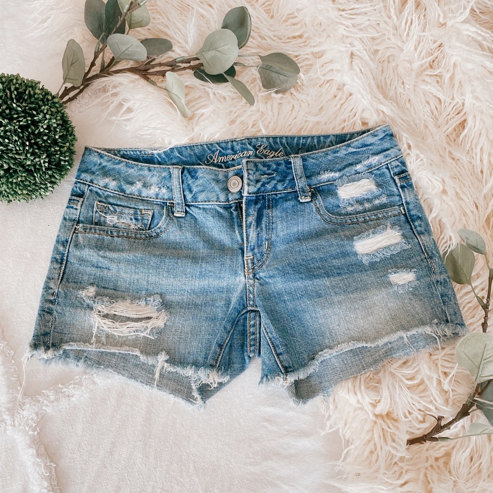 American Eagle Distressed Jean Shorts